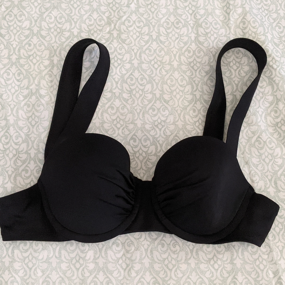 NWOT)LANDS END underwire Black Bikini Top 2